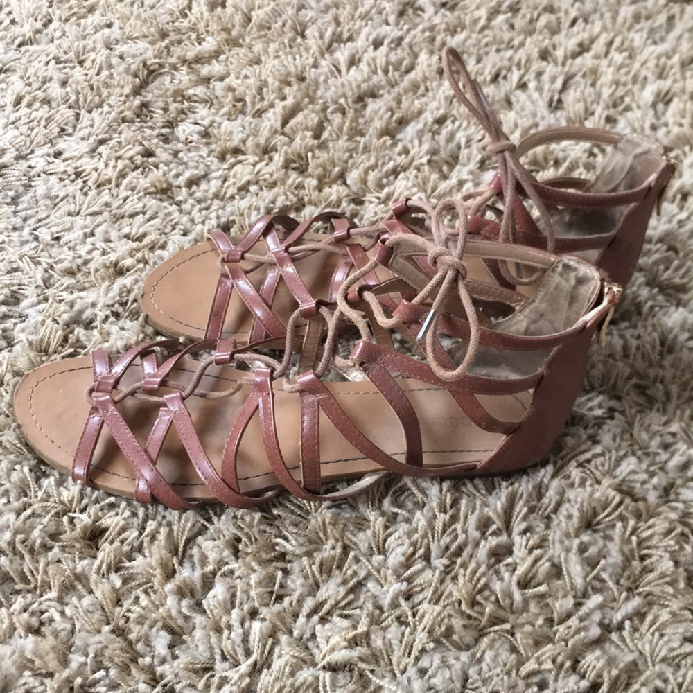 •BCBGeneration Strappy Gladiator Sandals•